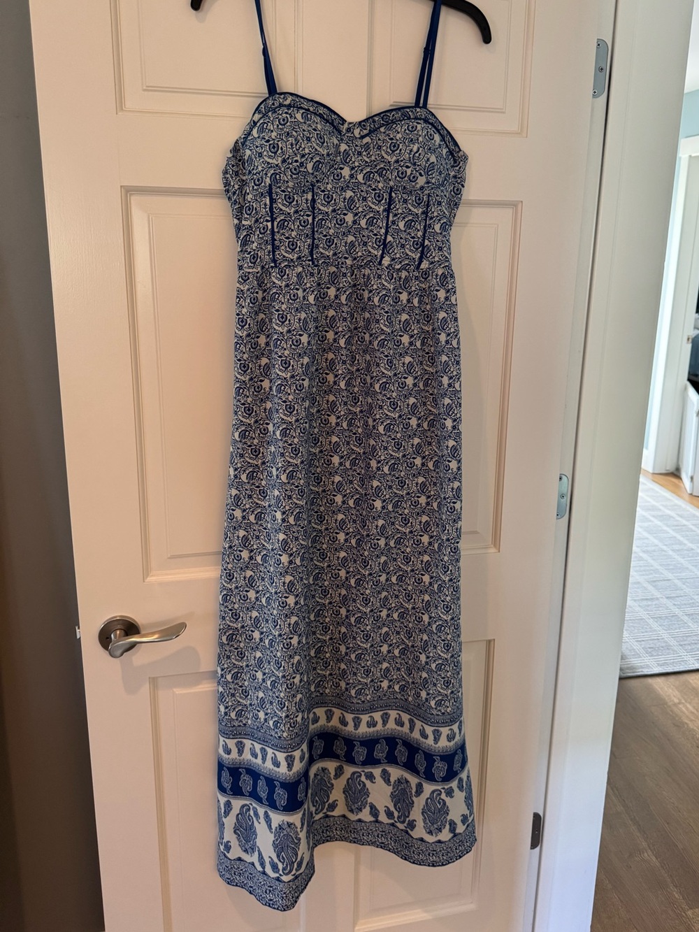 Band of Gypsies Blue Paisley Print Maxi Dress